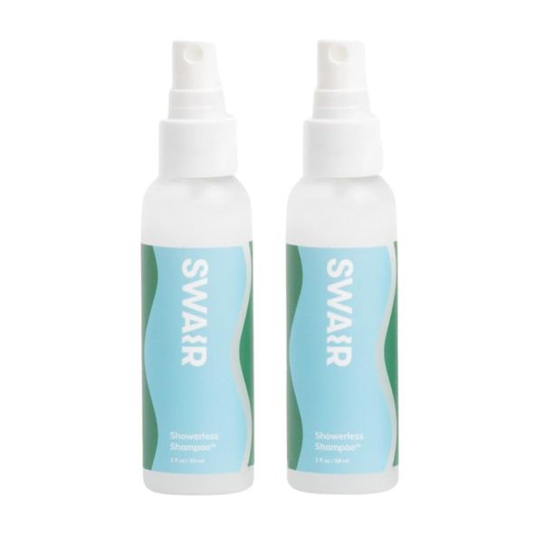 SWAIR Travel Size Shampoo - Showerless Shampoo - Clean Ingredients - Perfect for Gym Bag or Carry-On (2 Pack)