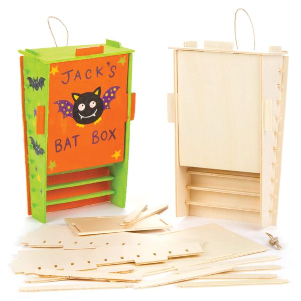 Baker Ross AV440 Wooden Bat Box Kits (Pack of 2)