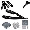 100 BLADES + Facón Professional Traditional Straight Edge Barber Razor - Salon Quality Cut Throat Shavette