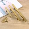 12pc Gold Brushed Square Kitchen Cabinet Handles Dresser Drawer Pulls 3.75" C/C