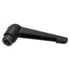 sourcing map M12 Adjustable Knobs Handle Female Thread Push Button Ratchet Quick Release Locking Rotating Bolt for Lathe Machinery, Black