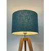 Teal Blue Textured 100% Linen Drum Lampshade