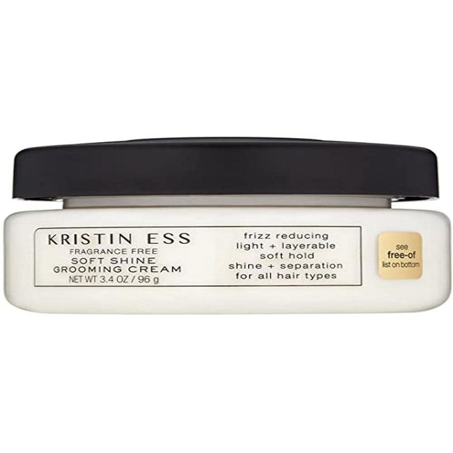 Kristin Ess Hair Fragrance Free Soft Shine Grooming Cream for Shine + Definition - Frizz Reducing, Hair Styling Cream for Men and Women, Soft Hold, Vegan, 3.4 oz - Pack of 1