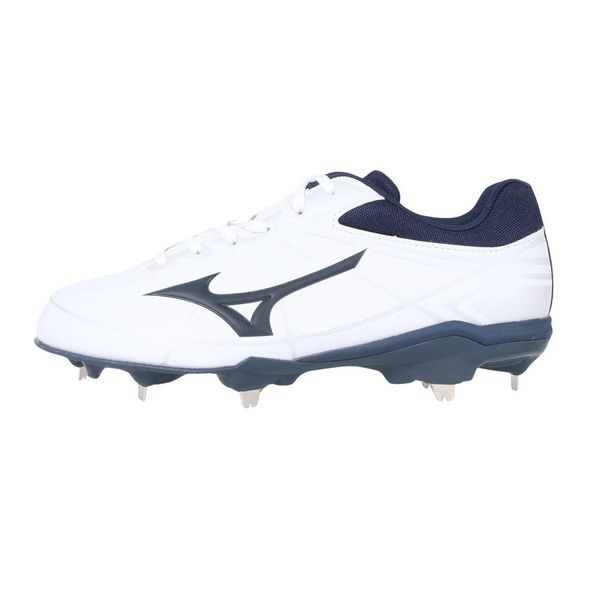 Mizuno 11GM212100 Light Revo Buddy Baseball Cleat, For High School Baseball, multicolor (white / navy)