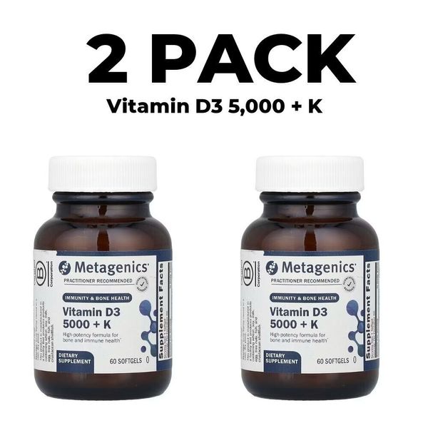 Metagenics, 2 PACK, D3 5,000 + K, 60 softgels x 2, High potency, bioavailable