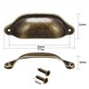 10pcs Brass Door Cabinet Handles Antique Knobs Drawer Shell Pull Handle Cups, Bronze