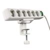 Hama | Table holder for multiple socket outlets | Multiple sockets, clamp holder with cable manager, for desk/table top, clampable/screwable table attachment, white