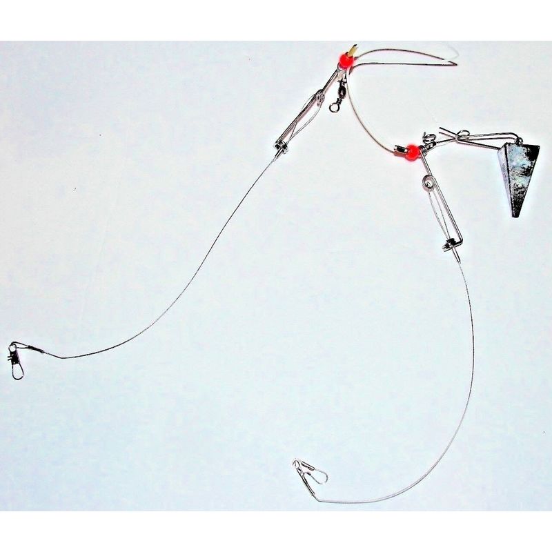 Mustad Double Drop Bottom Fishing Snapper Rig 2oz Ounce Lead Sinker 27 ...