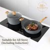 12PCS Nonstick Hammered Granite Kitchen Cookware Cooking Pots Pans Set Grey