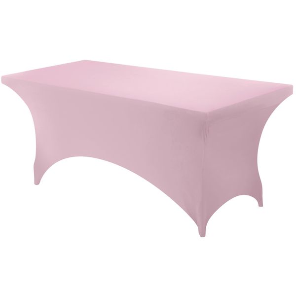 Utopia Kitchen Spandex Tablecloth 1 Pack [6FT, Pink] 200 GSM Tight, Fitted, Washable and Wrinkle Resistant Stretch Rectangular Patio Table Cover for Event, Wedding & Banquet [72Lx30Wx30H Inch]