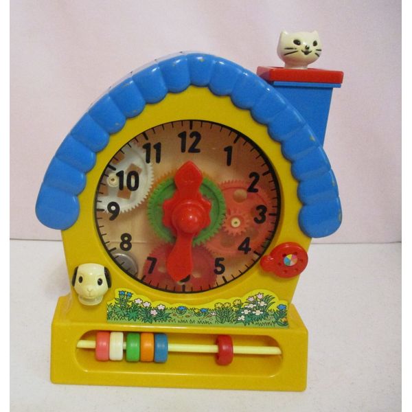 Clock-Gears-Learn to Tell Time-Cat & Dog Squeak-2003-Vintage-As Shown