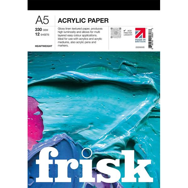 Frisk 23230005 Acrylic Paper Pad A5, White
