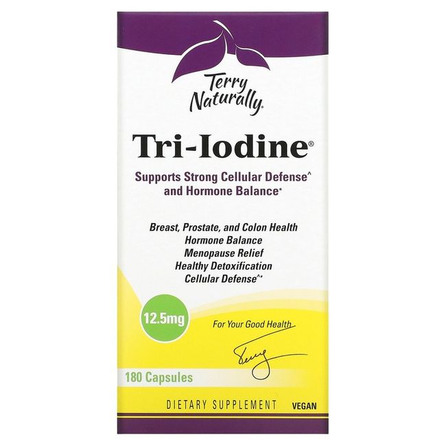 Terry Naturally Tri-Iodine 12.5mg Capsules 180 Tablets, 12.5 mg, 90 Capsules