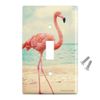 GRAPHICS & MORE Flamingo on Beach Starfish Retro Plastic Wall Decor Toggle Light Switch Plate Cover