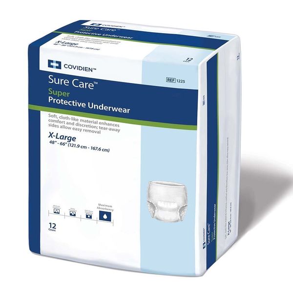 Surecare Protective Underwear Extra-Heavy Absorbency Size XL Case/48 (4 Bags of 12)
