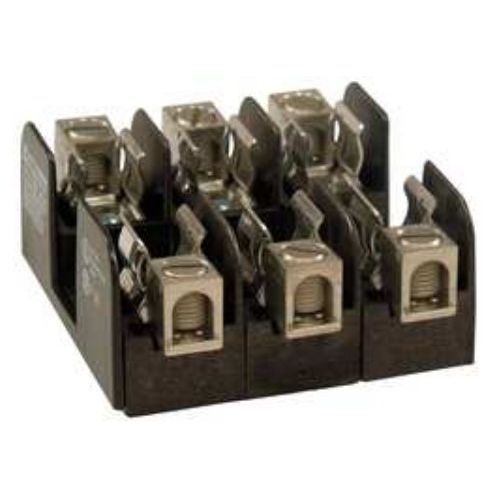 Mersen 20303 Class H and K Non-Spring Reinforced Fuse Block with Box Connector, 2-14 Wire Range, 30 Ampere, 3 Pole