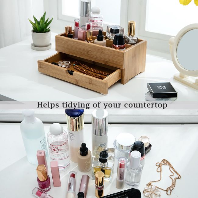 Makeup Organizer,Cosmetic Storage, Skincare Case for Vanity,Bathroom  Counter, Bedroom, Detachable Drawers for Perfume Organizers