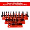 6pc Socket Organizer Tray Set for SAE and Metric Toolbox Storage Solutions