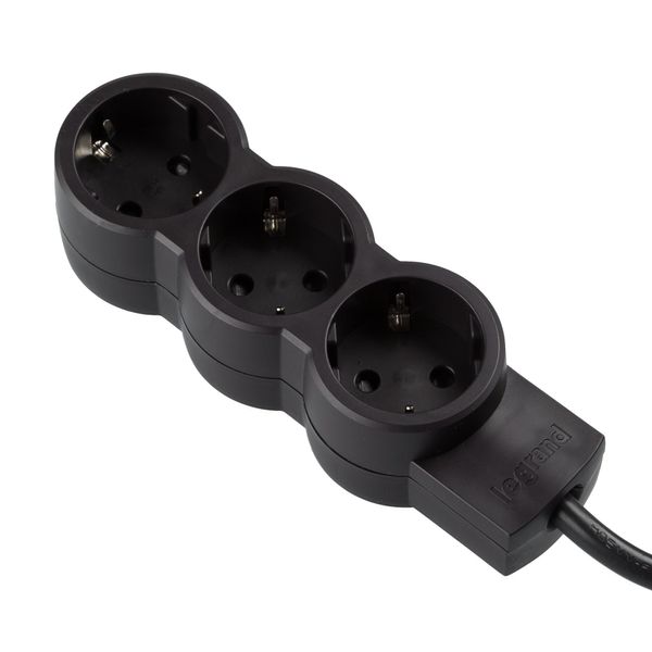 Legrand 695010 Power Strip - Multiple Plug with 3 Sockets (3-Way); for Wall and Table; Extra Flat