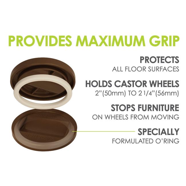 Slipstick 2-3/4 inch Round Universal Gripper Pad, Chocolate Brown, Set of 4