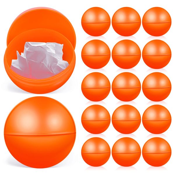 VOSAREA 25pcs 4cm Balls Plastic Hollow Bingo Balls Raffle Balls Round Vending Machine Capsules Game Balls Props for Party (Orange)