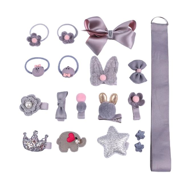 HNJUSR Haarspangen Mädchen, 18 Stücke Krone Stern Herz Schmetterling Haarspangen Glitzer Haarklammern Süße Kinder Haarspangen Haarstyling Accessoires für Mädchen Kinder Damen Haarschmuck(Stil 1 grau)