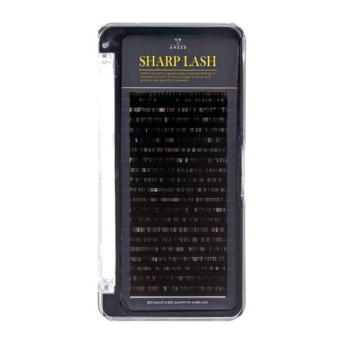Sharp Lash Premium Toray by Amber Lash, 20 Rows of Flat Split Lashes with Various Thicknesses and Lengthes for Professional Eyelash Extension - C Curl (0.15mm Thickness, MIX 8-15mm)