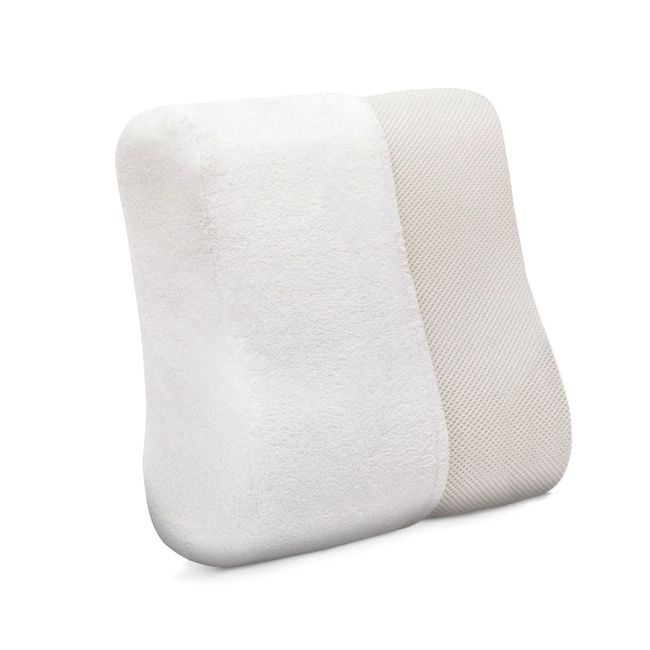 MICRODRY Dual Function Cushioned Bath Pillow with Removable Cover & Freshening CharTech Technology, 12”x12”x4”, White