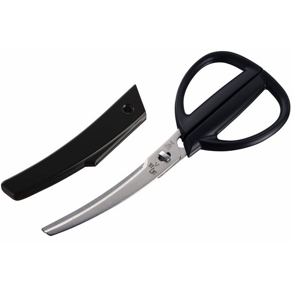 Kai KAI DH3347 Kitchen Scissors Seki Magoroku Disassembly Curved Kitchen Tool with Cap Made in Japan