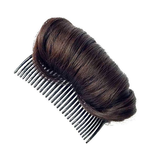 Bamboopack Bump Up Comb Clip Bun Hair Bump It Up Volume Hair Base Hair Decor Comb Half Ball Head Coil Beehive Fluffy Bump It Up Insert Do Beehive Hair Styler Volume Maker Bun Hair Pad, Dark Brown