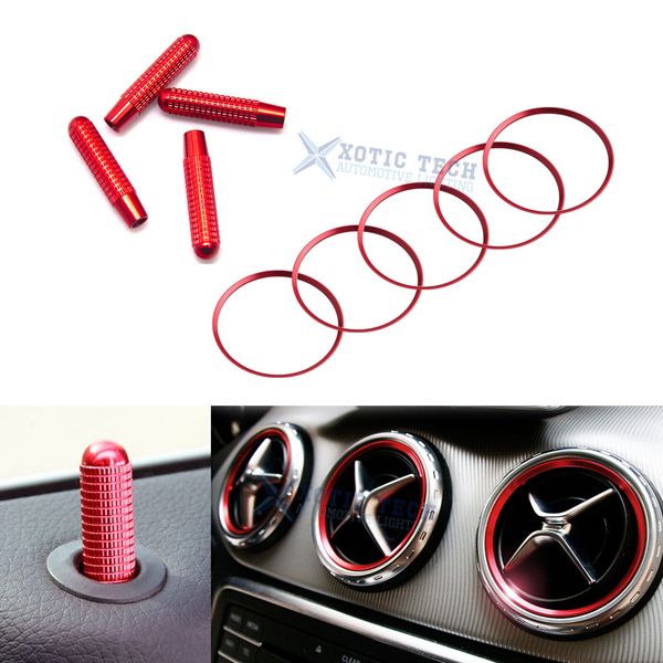 AC Air Vent Ring Cover Door Lock Pin Knobs Trim For Mercedes-Benz CLA GLA Class
