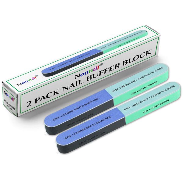 Nail Buffer Block Twin Pack for Natural and Gel Nails BY Noondl Beauty