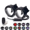 3" LED Dynamic Devil Eyes Light 33 Modes 12V Remote Control Headlight Retrofit