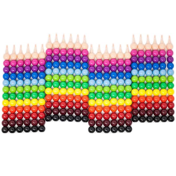 Huji Stacking 24 Colors Round Crayons Set, Favorite for Little Ones Party Favors, Safe, Non Toxic – 24PK (Round-Crayons, 24)