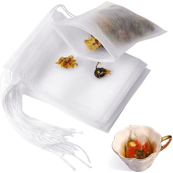 Disposable Tea Bags [200 Pieces] Tea Broth Pack, Empty Bag, Tea Filter Bag, For Barley Tea, Roasted Tea, Green Tea, Tea Infuser Tea, Cold Brew Coffee Filter (a)