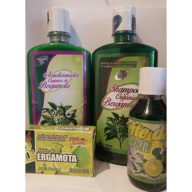 BERGAMOTA SHAMPOO, CONDITIONER, OIL & SOAP (100% Natural Hair Regrowth Set!!)