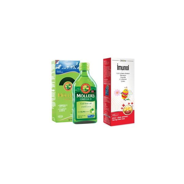 Omega 3 Balık Yağı Elma Aromalı 250 Ml + Imunol Şurup 150ml