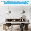 PATIKIL 15.7 Inch E26/E27 Light Socket Extender, 2 Pcs Flexible Bulb Socket Extension Adjustable Bulb Extender Adapter for Medium Screw Base Home Lamps, White