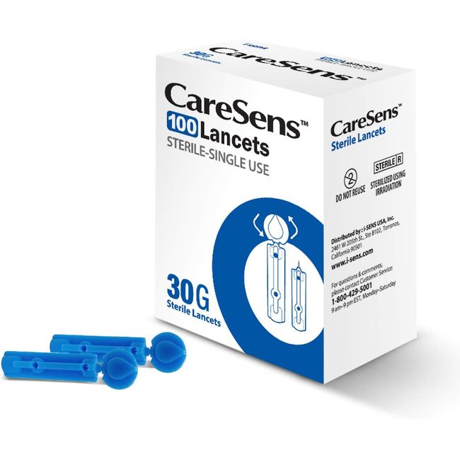 CareSens Sterile Single Use Ultra Thin 30G Universal Designed Lancets 100 Counts