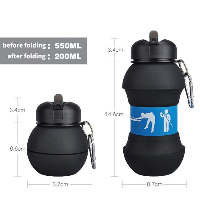 Sports Fold Water Bottle Football Basketball Tennis Leakproof