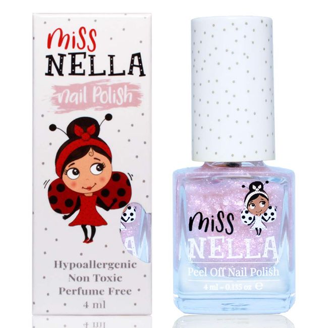 MISS NELLA ABRACADABRA – Safe Special pink sparkle Nail Polish for Kids, Non-Toxic & Odor Free Formula for Children and Toddlers, Natural Water Based for Easy Peel Off