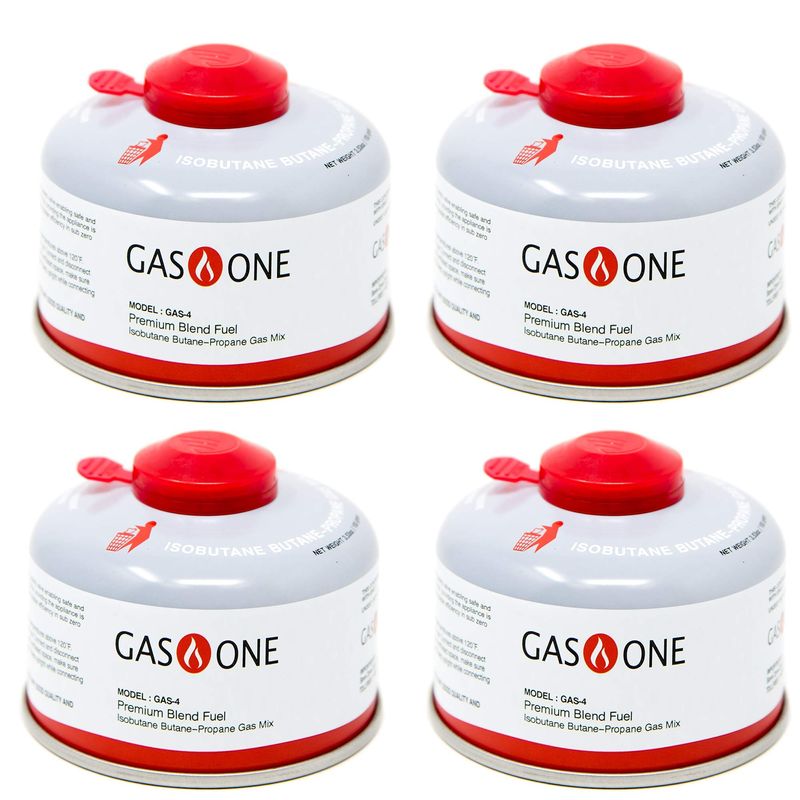 GasOne Camping Fuel Blend Isobutane Fuel Canister 100g (4 Pack ...