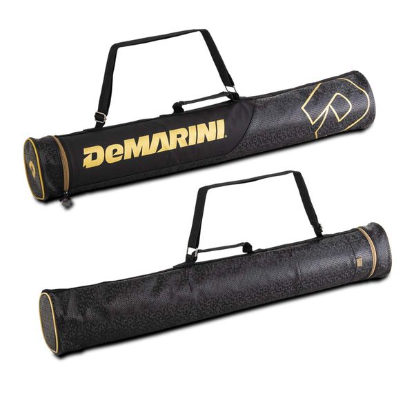 DeMARINI WTDXBJ12G BLACK/GOLD FREE Baseball Softball Bat Case Jr BAT BAG Junior 2 Bats