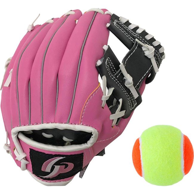 GP 45611 Kids 8" Right Throw Magic Catch Tennis Ball Baseball Gloves Pink