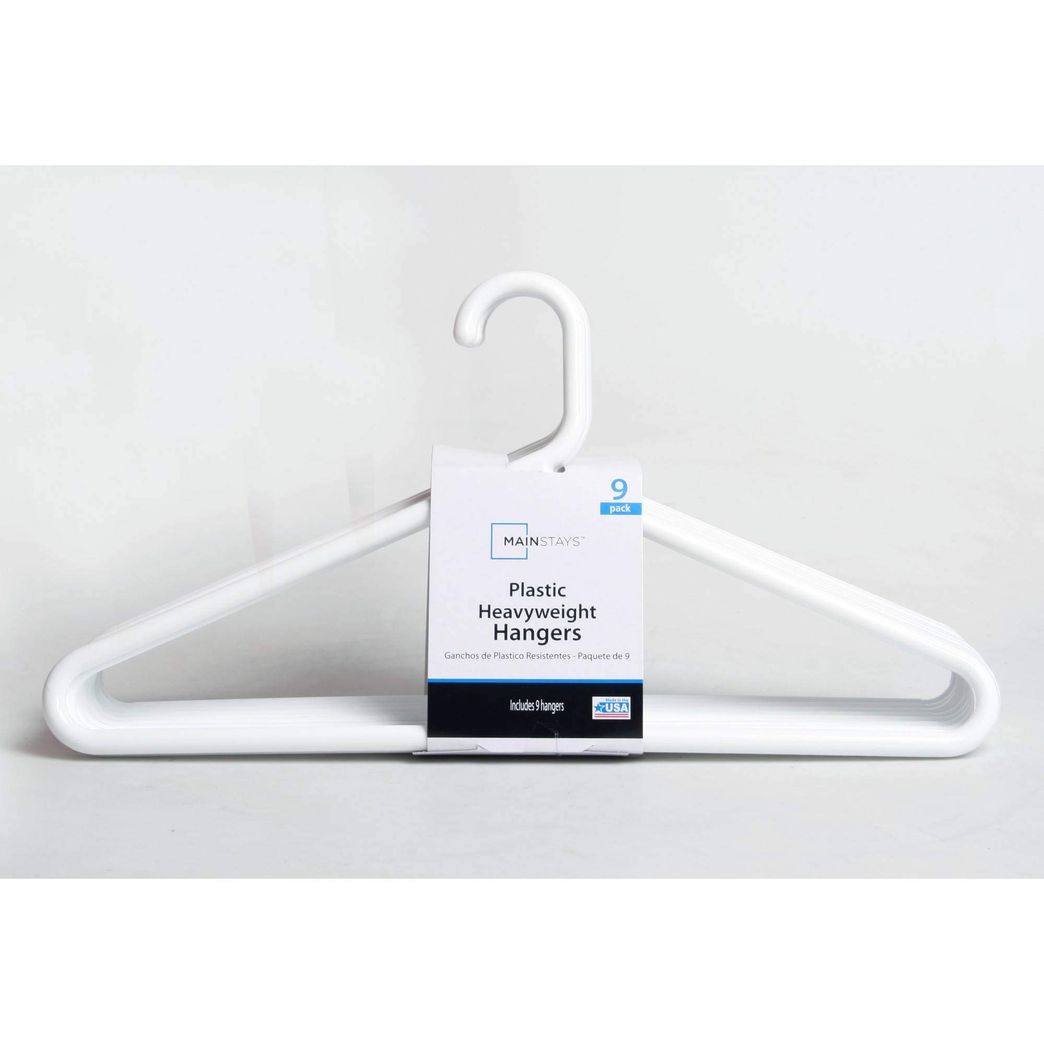 Mainstay 10-Pack Black Plastic Hangers