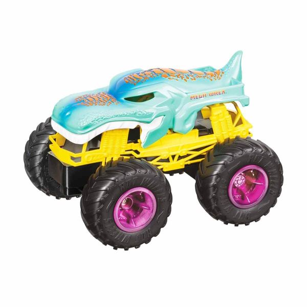 MONDO 63680 HOT WHEELS RC MONSTER TRUCK MEGA WREX 17 Motors Remote Control Car for Children 2.4 GHz-Green/Yellow/Black-63680, Livery