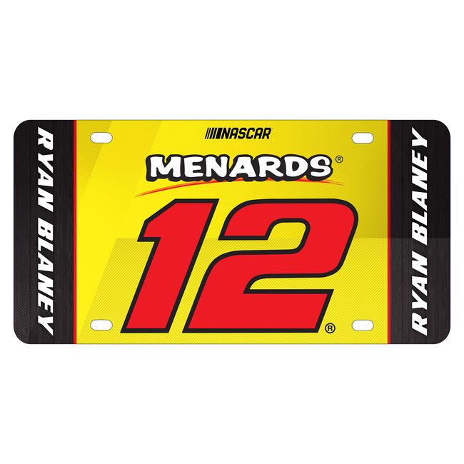 Ryan Blaney #12 Metal License Plate