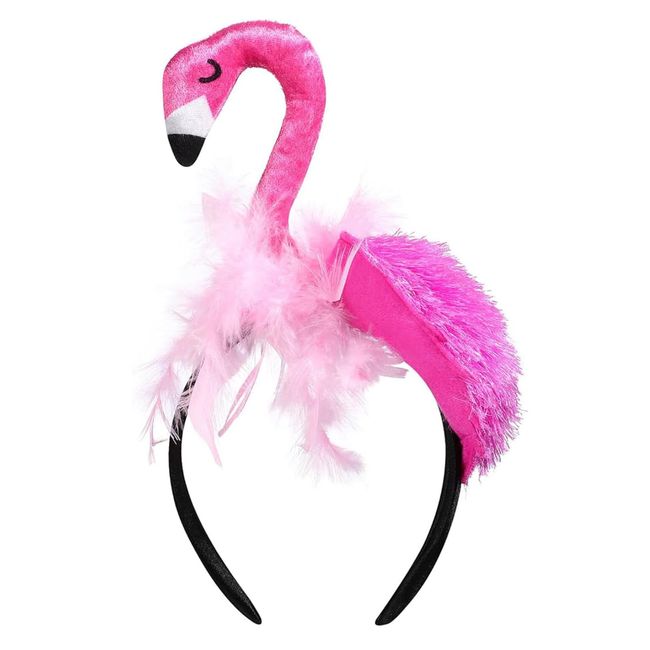 CARMELIT Creative Flamingo Hat Hawaii Pink Flamingo Headband Hair Tropical Accessories Flamingo Party Supplies Cute Flamingo Costume for Women