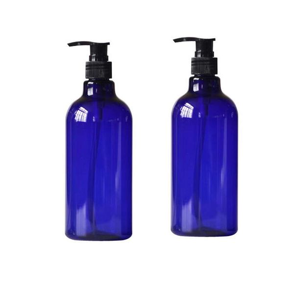 ericotry 2PCS 17oz/500ml Empty Refillable PET Plastic Pump Bottles Jars Pump Lotion Dispenser with Pump Tops for Cosmetic Emulsion Shampoo Body Wash Bath Shower Toiletries Liquid Travel Containers