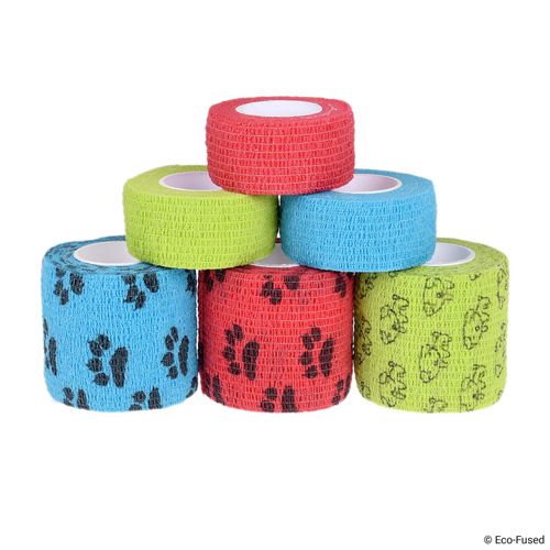 Self-Adhesive Bandage - Injury Wrap Tape for Dogs - Pack of 6 - Supports Muscles and Joints - Easy to Use and Tear - Elastic, Water-Repellent, Breathable